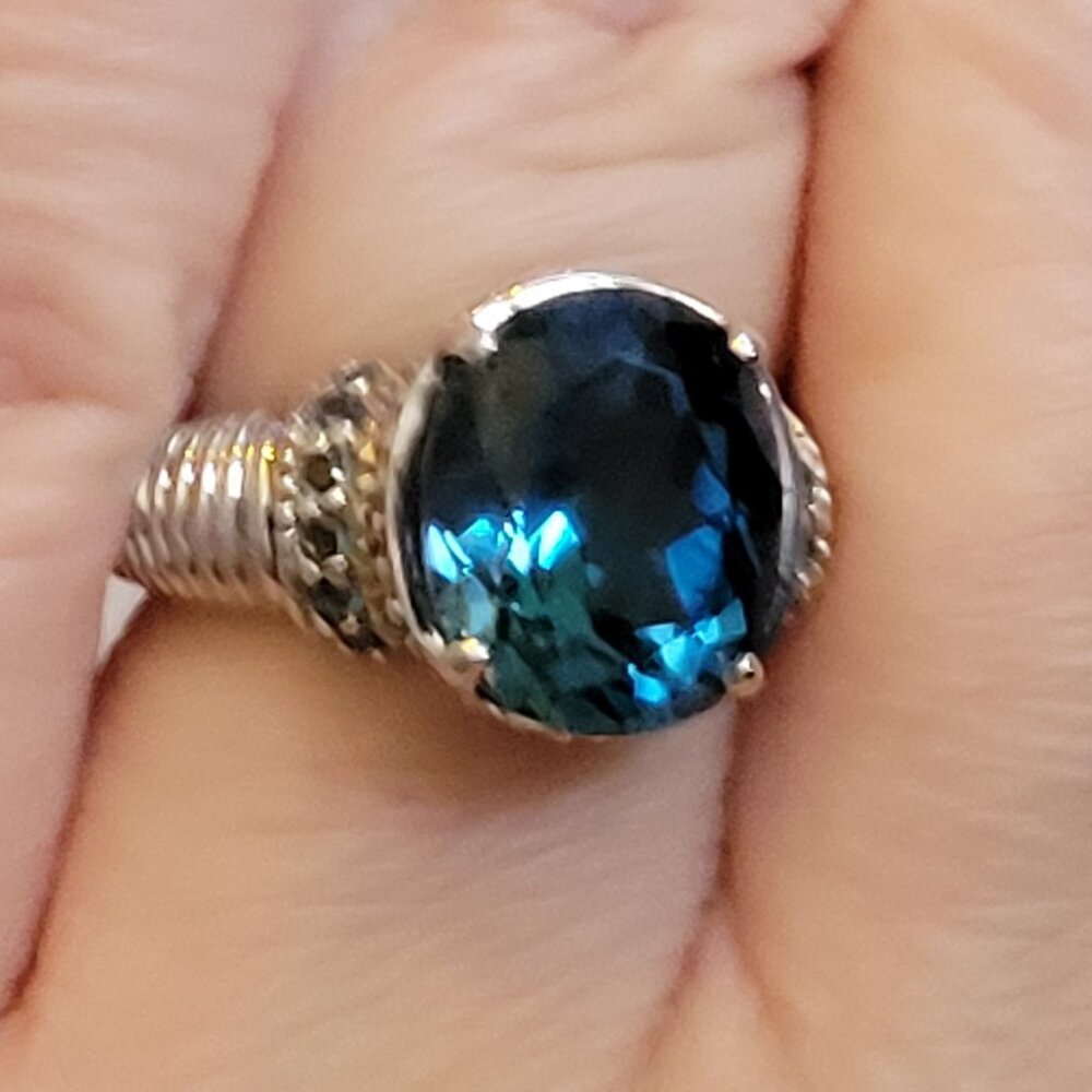 London Blue Topaz Ring Sz 6 in Sterling Silver